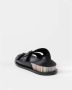 PS By Paul Smith Zwarte leren instap sandalen met dubbele gesp - Thumbnail 2