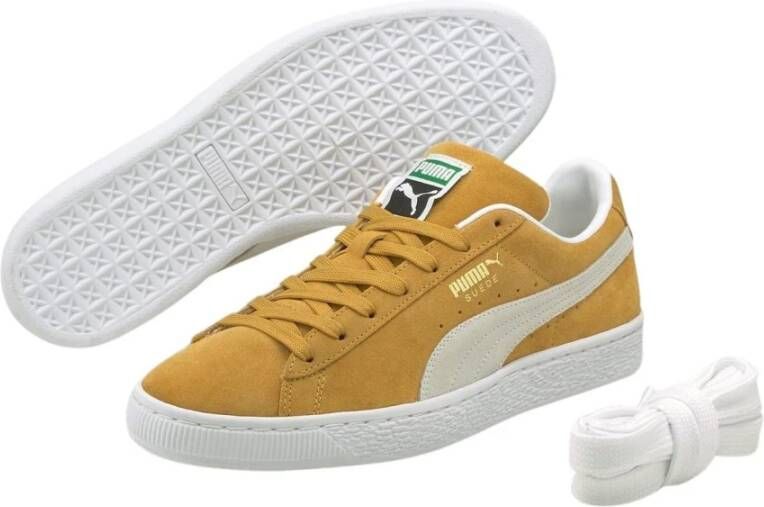 Puma Honing Mosterd Leren Sneakers Geel Heren