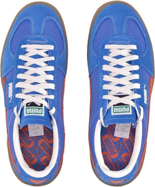 Puma Blauw Oranje Suède Lage Schoen Blue Heren