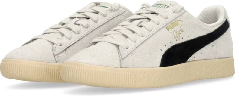 Puma Clyde Hairy Suede Lage Sneaker White Heren
