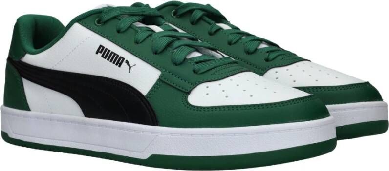 Puma Comfortabele Herensneaker met Groene Details White Heren