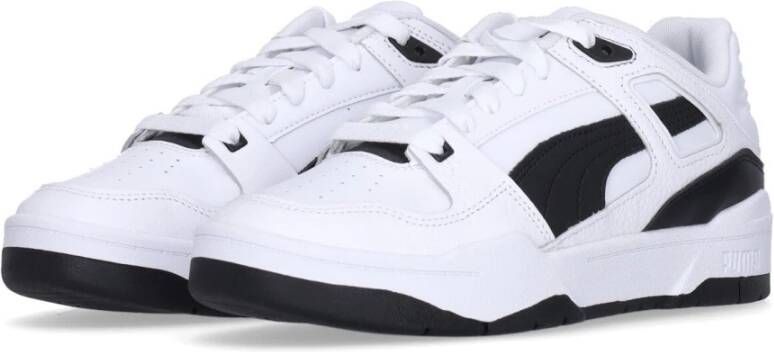 Puma Lage Leren Sneaker Wit Zwart White Heren