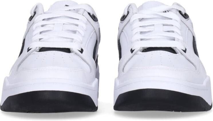 Puma Lage Leren Sneaker Wit Zwart White Heren