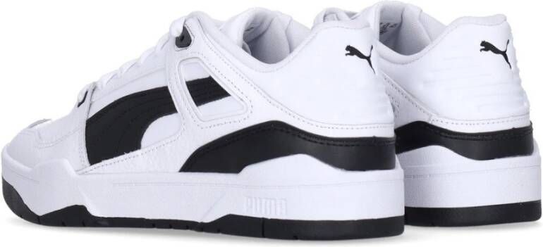 Puma Lage Leren Sneaker Wit Zwart White Heren
