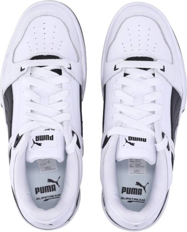 Puma Lage Leren Sneaker Wit Zwart White Heren