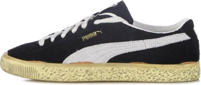 Puma Vintage Lage Top Sneakers Zwart Wit Geel Black Heren