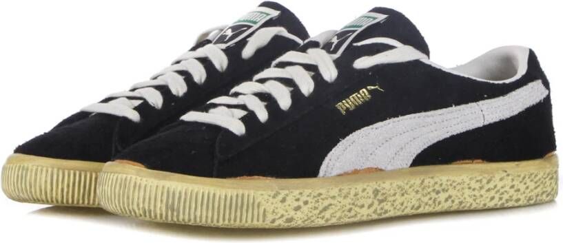 Puma Vintage Lage Top Sneakers Zwart Wit Geel Black Heren