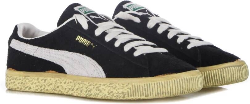 Puma Vintage Lage Top Sneakers Zwart Wit Geel Black Heren
