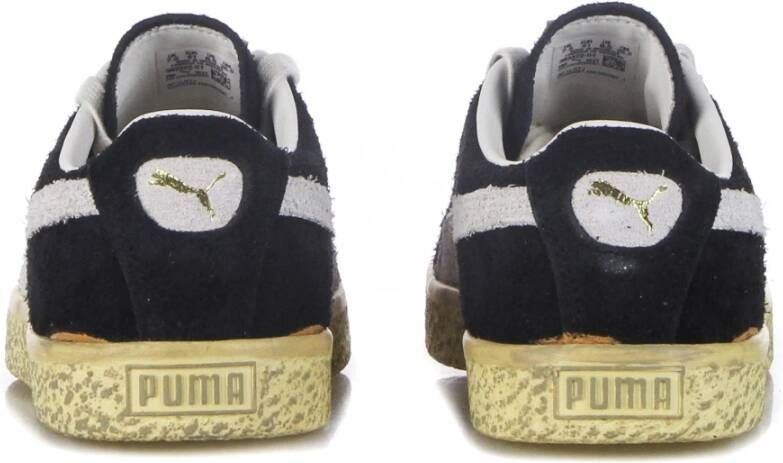 Puma Vintage Lage Top Sneakers Zwart Wit Geel Black Heren