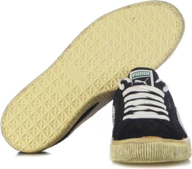 Puma Vintage Lage Top Sneakers Zwart Wit Geel Black Heren