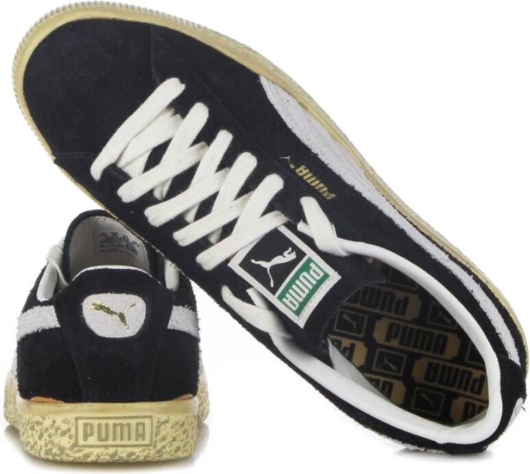 Puma Vintage Lage Top Sneakers Zwart Wit Geel Black Heren