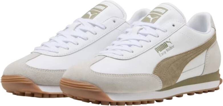 Puma Vintage Leren Lage Sneakers Wit Groen