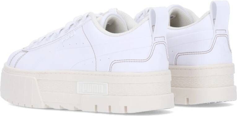 Puma Witte lage sneaker met plateauzool White Dames
