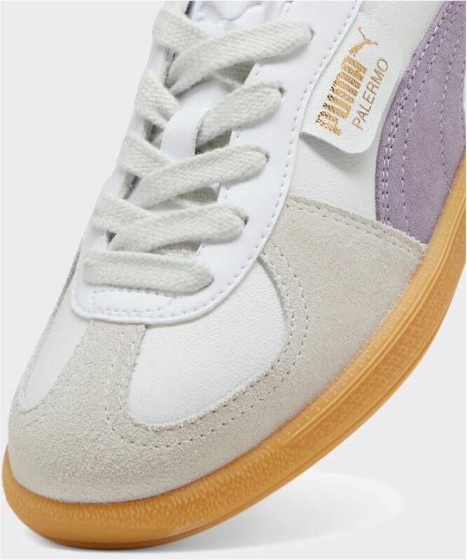 Puma Witte Leren Sneakers met Bleek Pruim Multicolor Dames