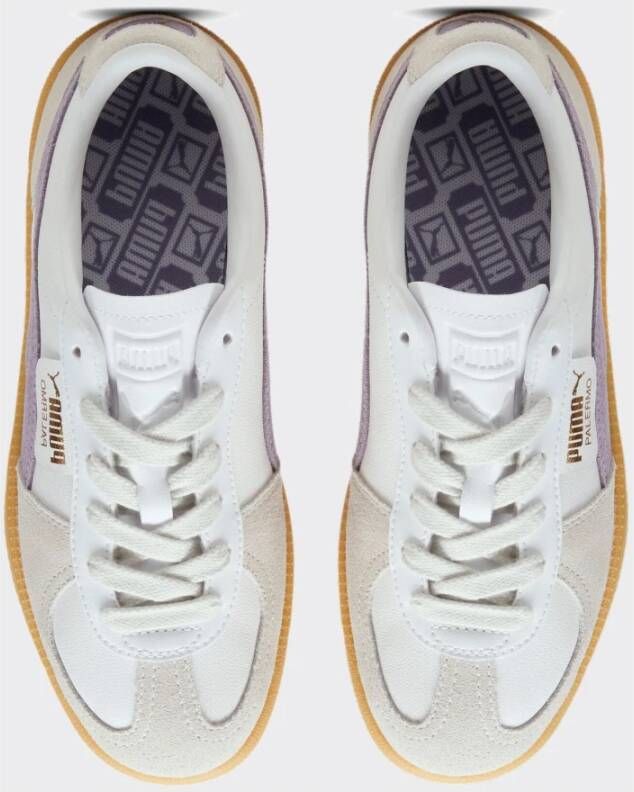 Puma Witte Leren Sneakers met Bleek Pruim Multicolor Dames