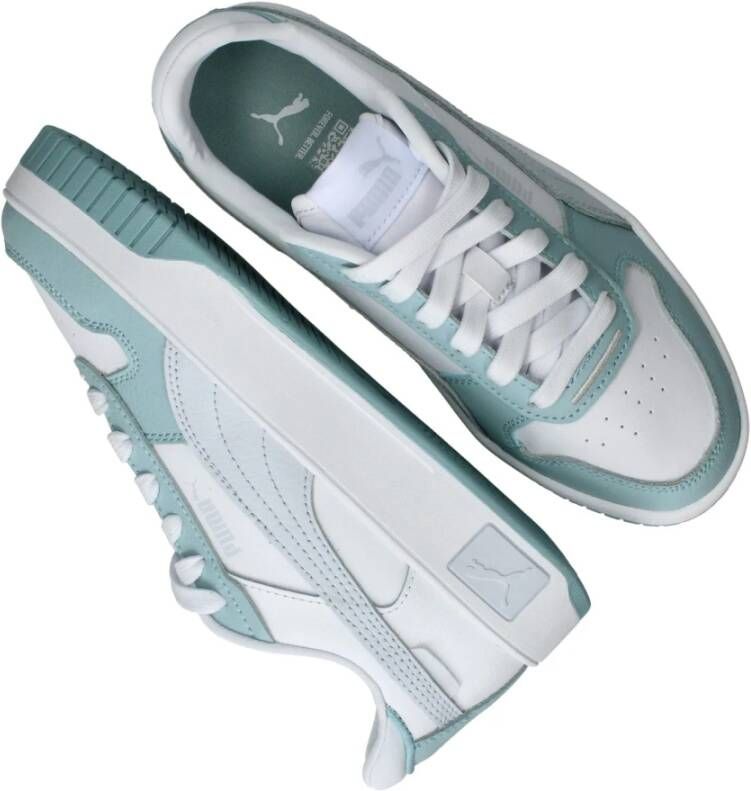 Puma Witte Platform Sneaker met Blauwe Accenten Multicolor Dames