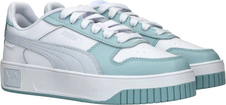 Puma Witte Platform Sneaker met Blauwe Accenten Multicolor Dames