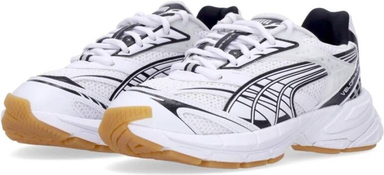 Puma Wit Zwart Lage Top Sneaker Velophasis White Unisex