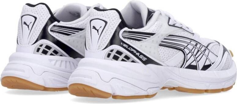 Puma Wit Zwart Lage Top Sneaker Velophasis White Unisex