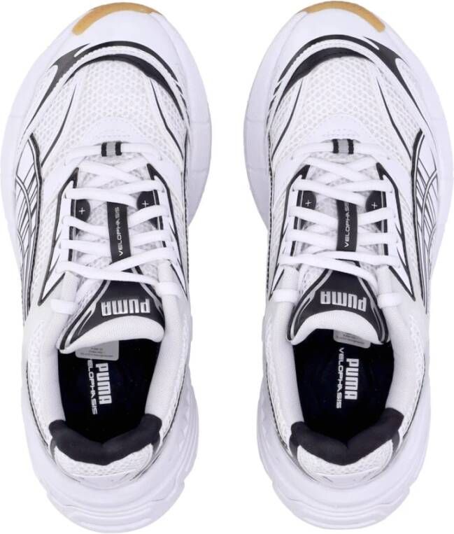 Puma Wit Zwart Lage Top Sneaker Velophasis White Unisex