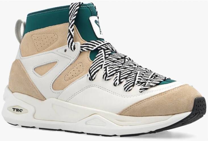 Puma Beige Cream Groen TRC Blaze Mid Ami Sneaker Beige Heren