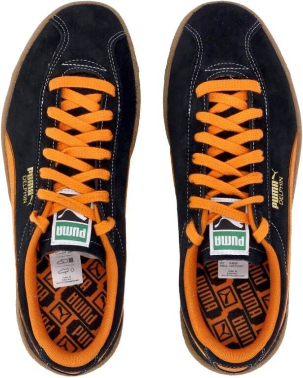 Puma Zwarte Suède Lage Schoen met Veters Black Heren