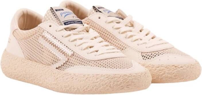 Puraai Beige Stof Ademende Sneakers