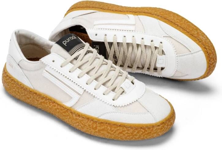 Puraai Vintage Ecologische Beige Sneakers White Heren