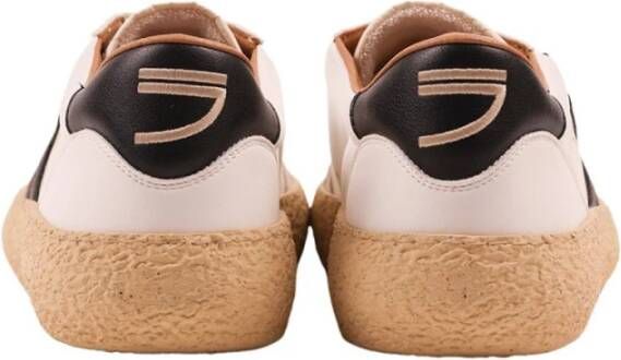 Puraai Witte Eco-lederen Sneakers met Beige Suède en Zwarte Leren Details