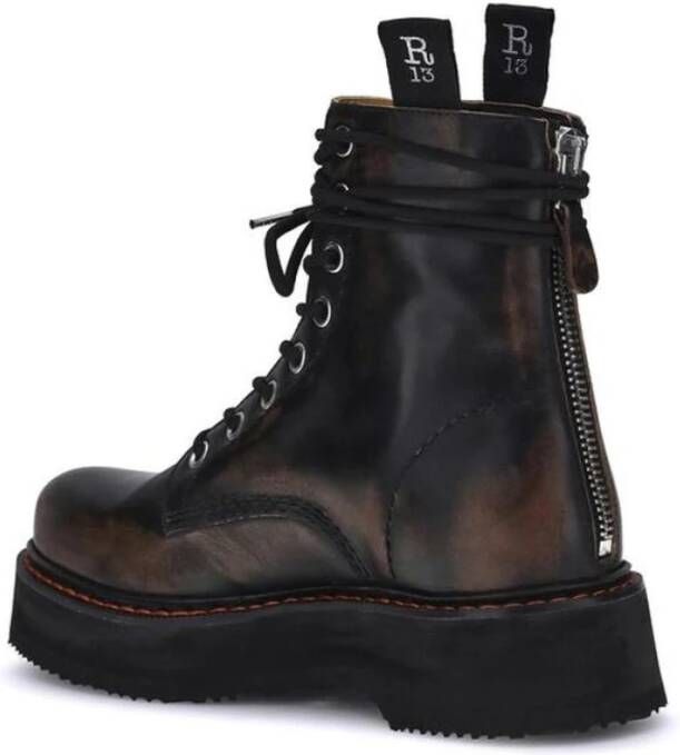 R13 Platformzool Veterschoenen met Versleten Effect