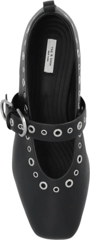 Rag & Bone Ballerinas Spire Mary Jane Grommets Black Dames