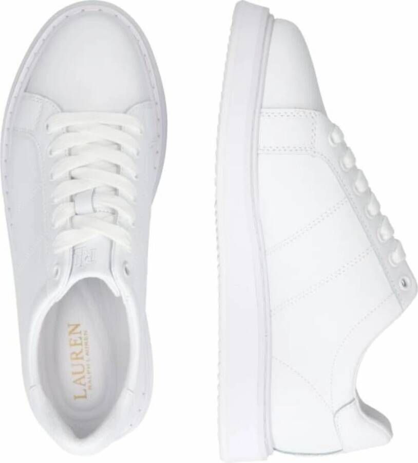 Ralph Lauren Luxe Leren Sneaker White Dames