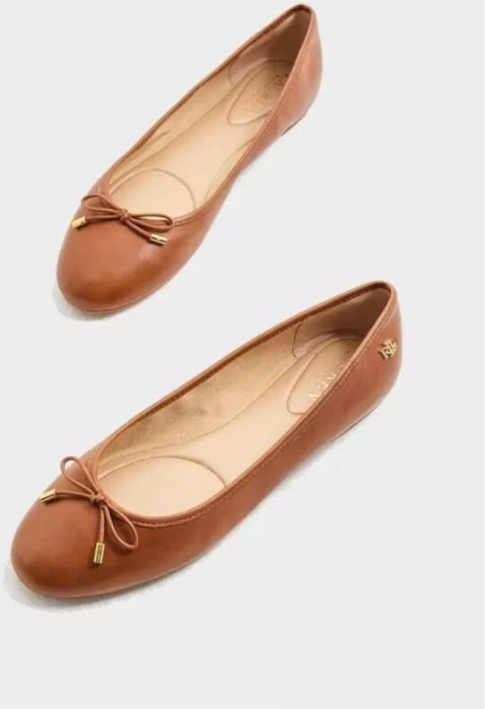 Ralph Lauren Beige ballerina flats met logo Beige Dames