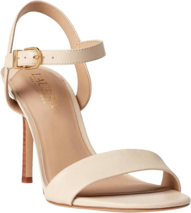 Ralph Lauren Beige Leren Dames Sandalen Beige Dames