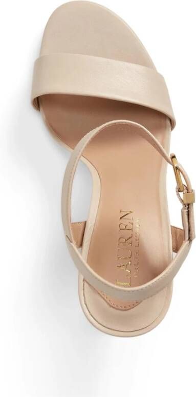 Ralph Lauren Beige Leren Dames Sandalen Beige Dames