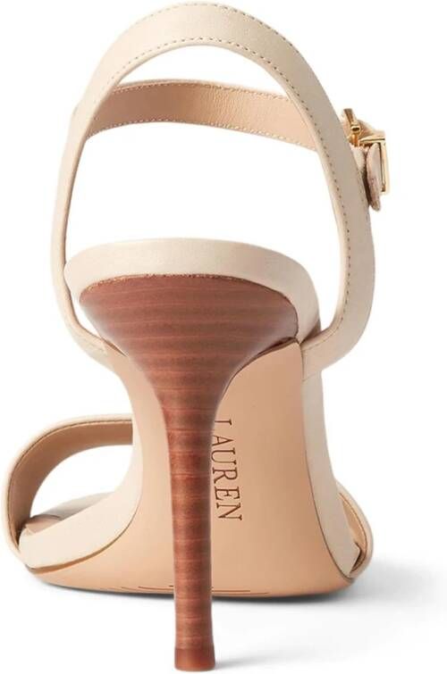 Ralph Lauren Beige Leren Dames Sandalen Beige Dames