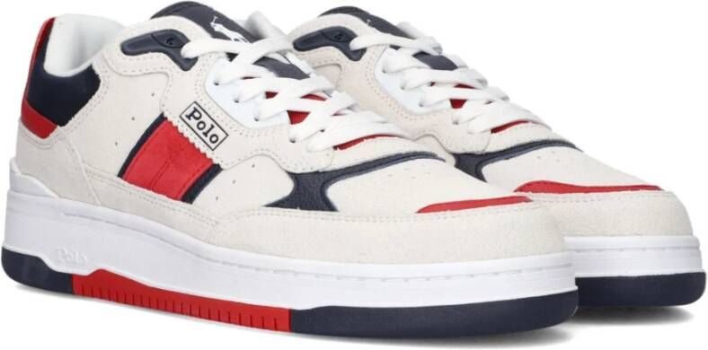 Ralph Lauren Beige Suède Retro Lage Sneakers Multicolor Heren