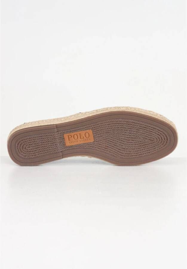 Ralph Lauren Blauwe Canvas Espadrilles Handgestikt Blue Heren