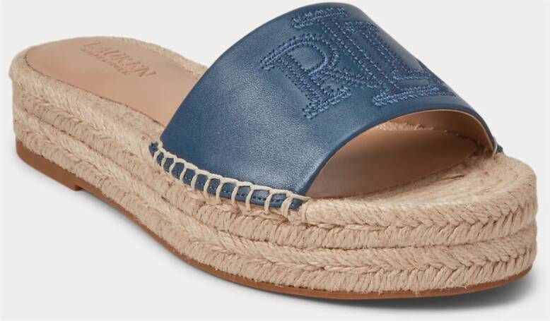 Ralph Lauren Blauwe Polly Leren Espadrilles Schoenen Blue Dames