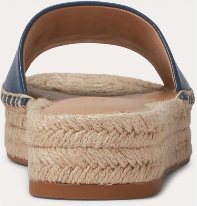 Ralph Lauren Blauwe Polly Leren Espadrilles Schoenen Blue Dames