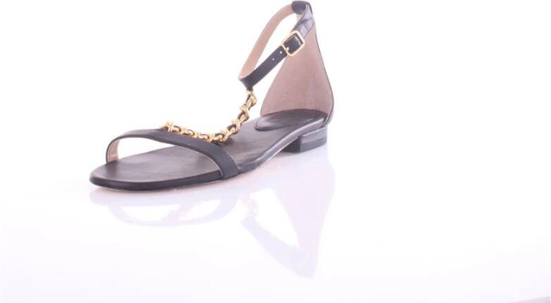 Ralph Lauren Dames leren platte sandalen Zwart Dames