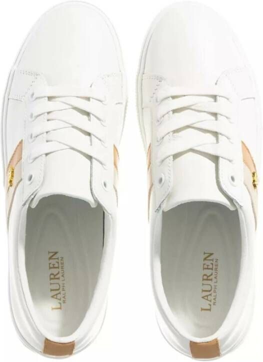 Ralph Lauren Luxe Leren Sneaker White Dames