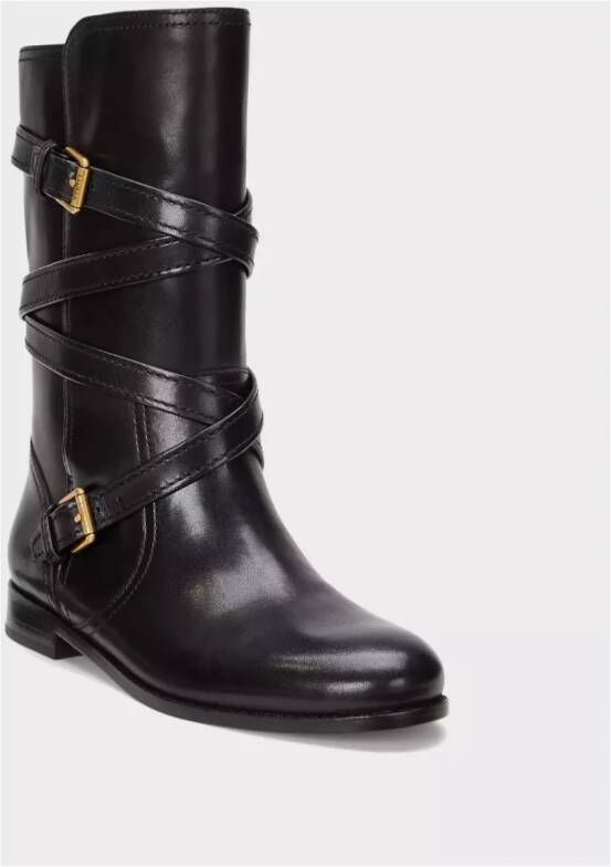 Ralph Lauren Leren enkellaarsjes Briannah
