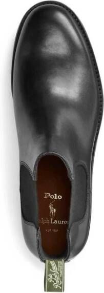 Ralph Lauren Leren enkellaarzen met rubberen zool Black Heren