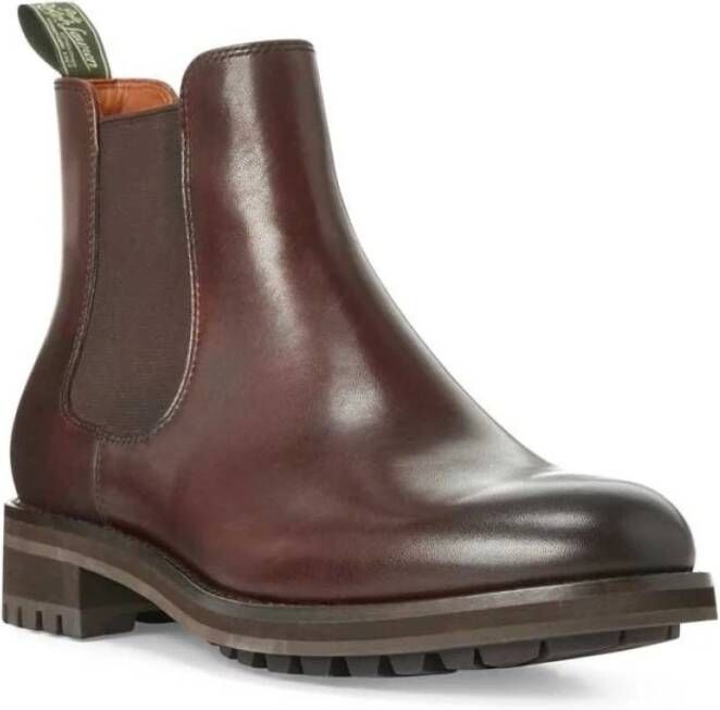 Ralph Lauren Leren enkellaarzen met rubberen zool Brown Heren