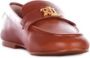 Ralph Lauren Leren Mocassins Logo Voorkant Rubberen Zool Brown Dames - Thumbnail 8