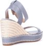 Ralph Lauren Ocean Nappa Leren Espadrille Sleehakken Blue Dames - Thumbnail 4