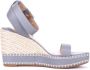 Ralph Lauren Ocean Nappa Leren Espadrille Sleehakken Blue Dames - Thumbnail 5
