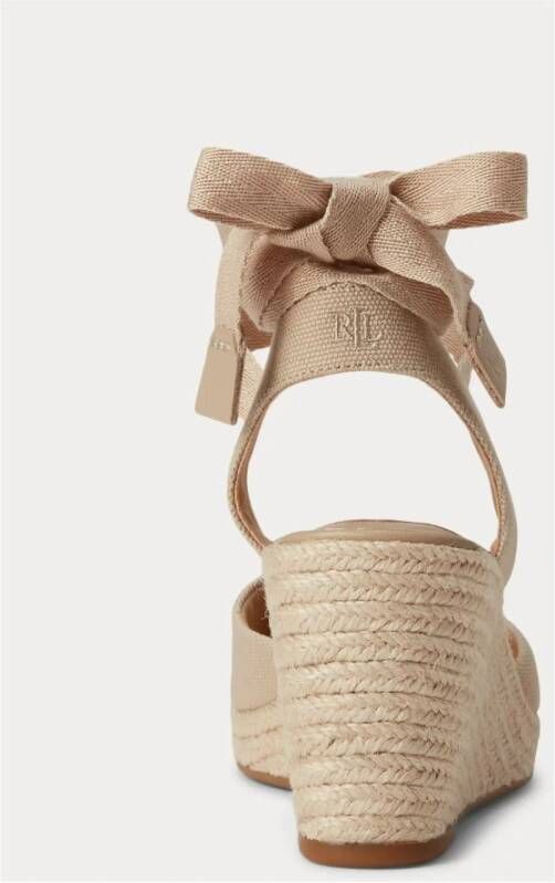 Ralph Lauren Paislee Sleehak Espadrilles Beige Dames