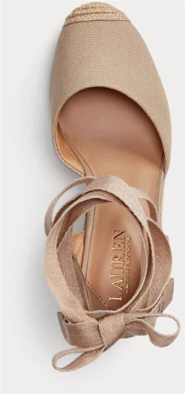 Ralph Lauren Paislee Sleehak Espadrilles Beige Dames